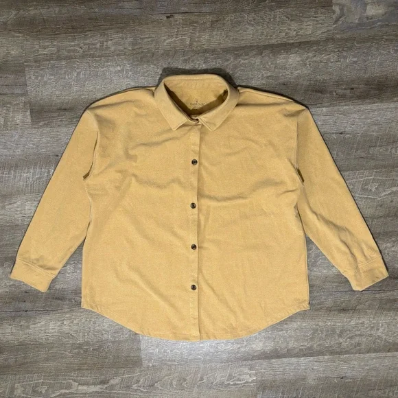 Cuddl Duds Men's Casual Button Down Shirt in Tan - Picture 1 of 8
